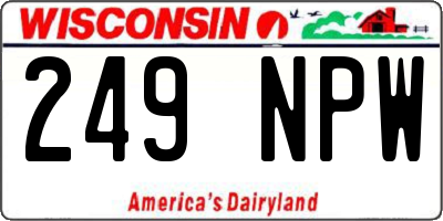 WI license plate 249NPW