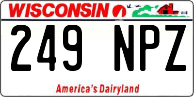 WI license plate 249NPZ