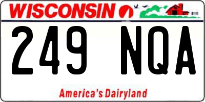 WI license plate 249NQA