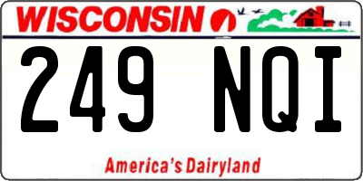 WI license plate 249NQI