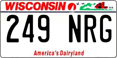 WI license plate 249NRG