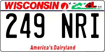 WI license plate 249NRI
