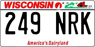WI license plate 249NRK
