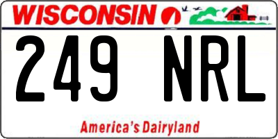 WI license plate 249NRL