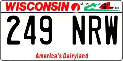 WI license plate 249NRW