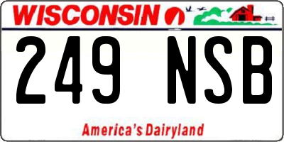 WI license plate 249NSB