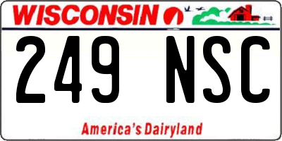 WI license plate 249NSC