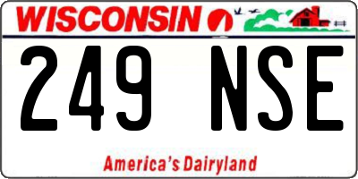 WI license plate 249NSE