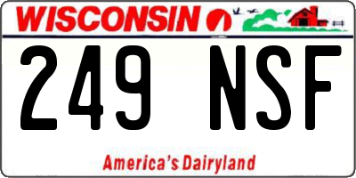 WI license plate 249NSF