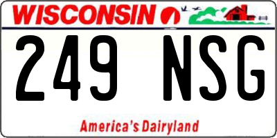 WI license plate 249NSG