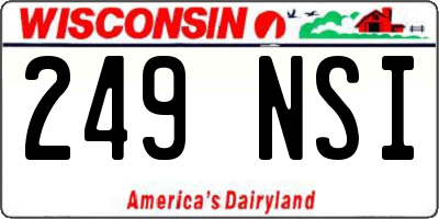 WI license plate 249NSI