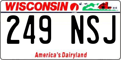 WI license plate 249NSJ