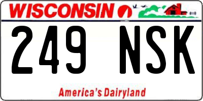 WI license plate 249NSK