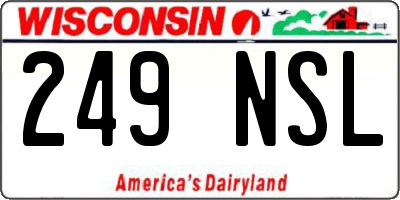 WI license plate 249NSL