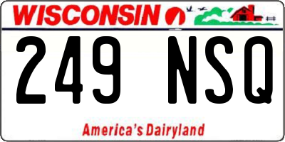WI license plate 249NSQ