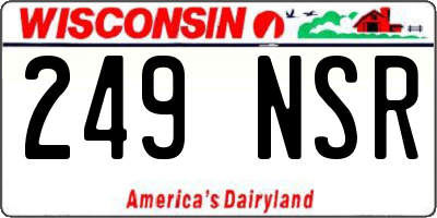 WI license plate 249NSR