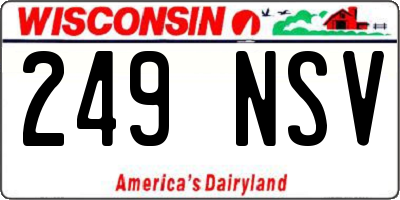 WI license plate 249NSV