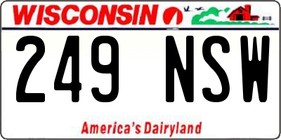 WI license plate 249NSW