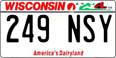 WI license plate 249NSY