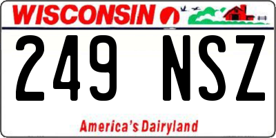 WI license plate 249NSZ