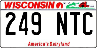 WI license plate 249NTC