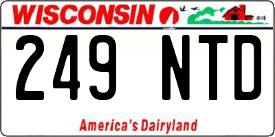 WI license plate 249NTD