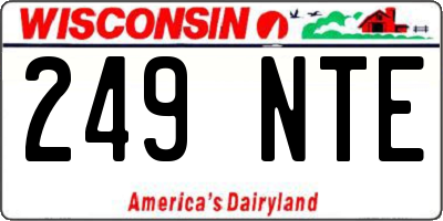 WI license plate 249NTE