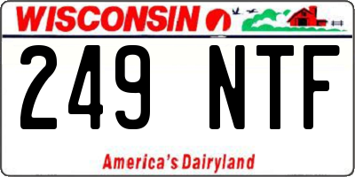 WI license plate 249NTF