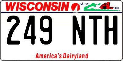 WI license plate 249NTH