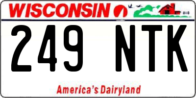 WI license plate 249NTK