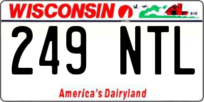 WI license plate 249NTL