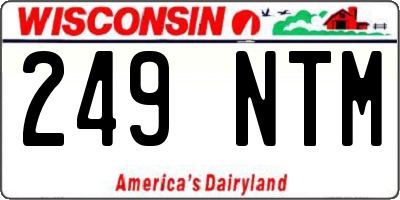 WI license plate 249NTM