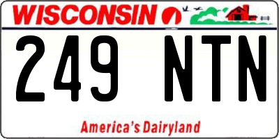 WI license plate 249NTN