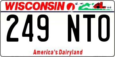 WI license plate 249NTO
