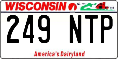WI license plate 249NTP