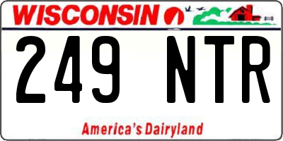 WI license plate 249NTR