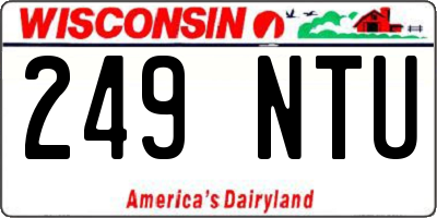 WI license plate 249NTU
