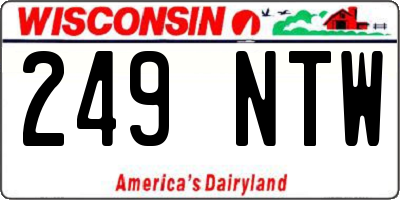 WI license plate 249NTW