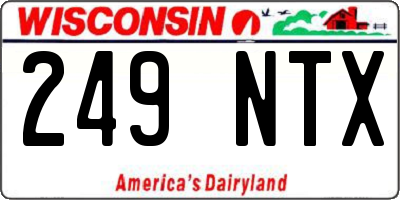 WI license plate 249NTX