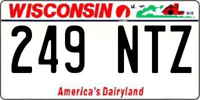 WI license plate 249NTZ