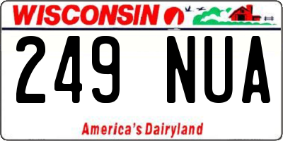 WI license plate 249NUA