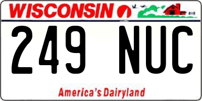 WI license plate 249NUC