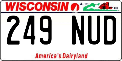 WI license plate 249NUD