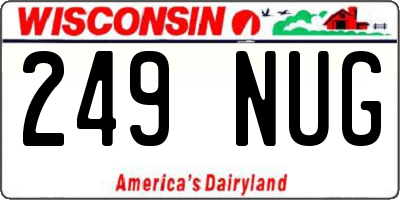 WI license plate 249NUG