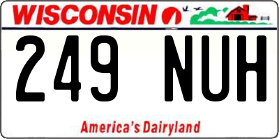 WI license plate 249NUH
