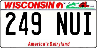 WI license plate 249NUI