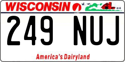 WI license plate 249NUJ