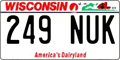 WI license plate 249NUK