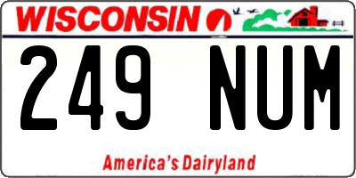 WI license plate 249NUM