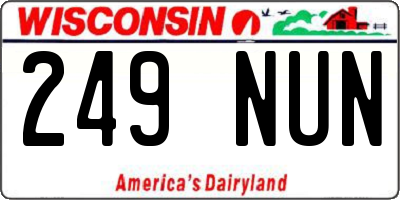 WI license plate 249NUN
